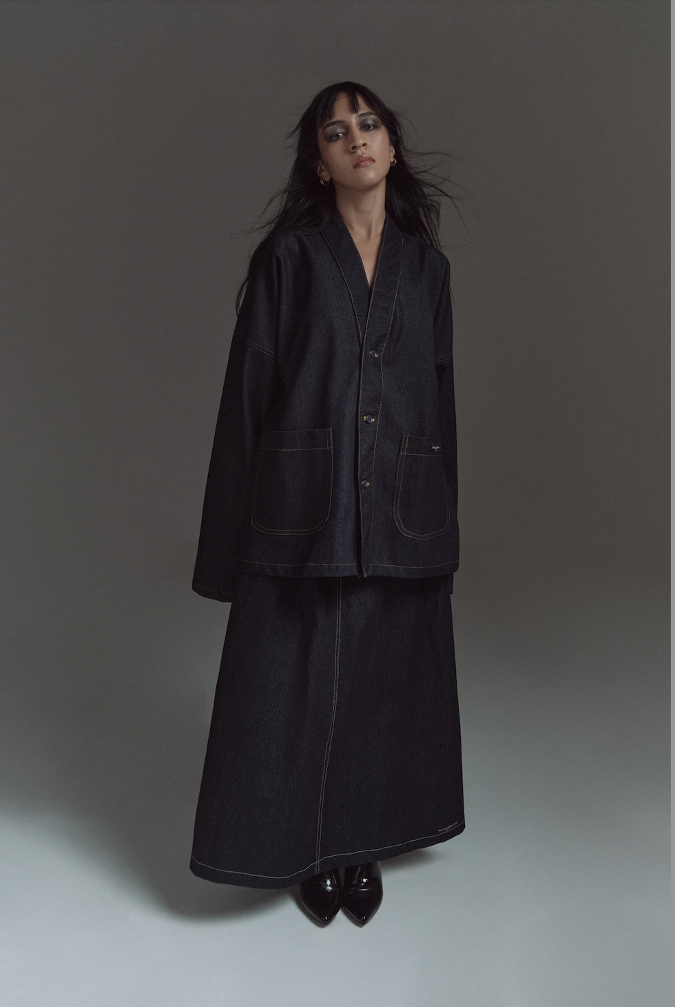 GRN-09 W Indigo Kimono
